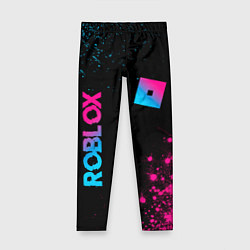 Леггинсы для девочки Roblox - neon gradient: надпись, символ, цвет: 3D-принт