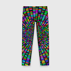 Леггинсы для девочки Цветная спираль - оптическая иллюзия, цвет: 3D-принт