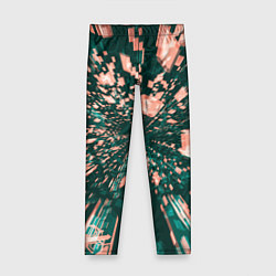 Леггинсы для девочки Абстрактные полупрозрачные летящие блоки, цвет: 3D-принт