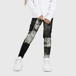 Леггинсы для девочки Белый и чёрный абстракт, цвет: 3D-принт — фото 2