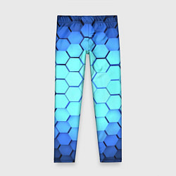 Детские легинсы Голубые соты шейповая абстракция