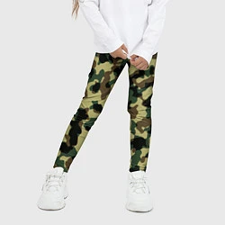 Леггинсы для девочки Военный камуфляж, цвет: 3D-принт — фото 2