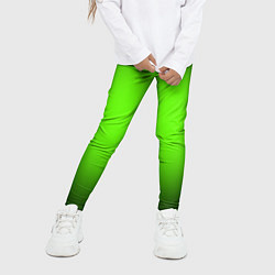 Леггинсы для девочки Кислотный зеленый с градиентом, цвет: 3D-принт — фото 2