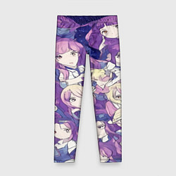 Леггинсы для девочки Японские девушки в стиле анимэ, цвет: 3D-принт