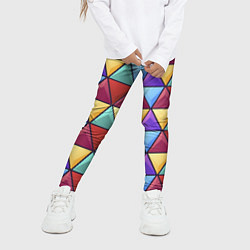 Леггинсы для девочки Геометрический красочный паттерн, цвет: 3D-принт — фото 2