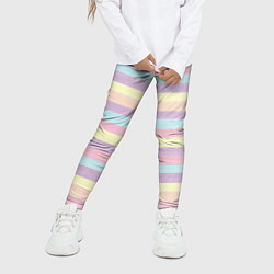 Леггинсы для девочки Пастельные линии - текстура свитера, цвет: 3D-принт — фото 2
