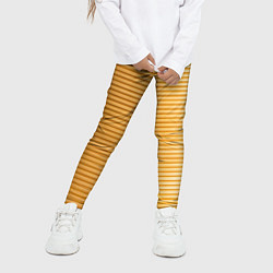 Леггинсы для девочки Золотистый текстурный паттерн, цвет: 3D-принт — фото 2