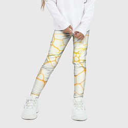 Леггинсы для девочки Жёлтые разломы, цвет: 3D-принт — фото 2