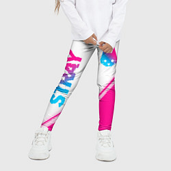 Леггинсы для девочки Stray neon gradient style: надпись, символ, цвет: 3D-принт — фото 2