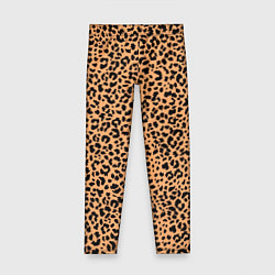 Леггинсы для девочки Оранжевое леопардовое поле, цвет: 3D-принт
