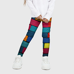 Леггинсы для девочки Цветные кирпичики, цвет: 3D-принт — фото 2