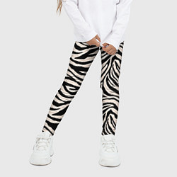 Леггинсы для девочки Полосатая шкура зебры, белого тигра, цвет: 3D-принт — фото 2