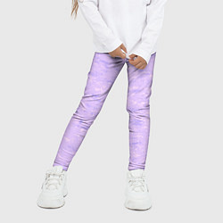 Леггинсы для девочки Текстура лавандовый горизонтальный, цвет: 3D-принт — фото 2