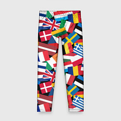 Леггинсы для девочки Флаги стран Европейского Союза, цвет: 3D-принт