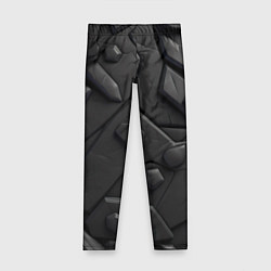Леггинсы для девочки Черные объемные вставки, цвет: 3D-принт