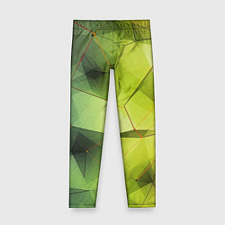 Леггинсы для девочки Зеленая текстура объемная, цвет: 3D-принт