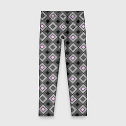 Леггинсы для девочки Серо - розовый геометрический узор, цвет: 3D-принт
