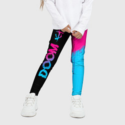 Леггинсы для девочки Doom - neon gradient: по-вертикали, цвет: 3D-принт — фото 2