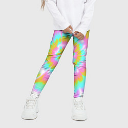 Леггинсы для девочки Tie-Dye кислотный в стиле барби, цвет: 3D-принт — фото 2