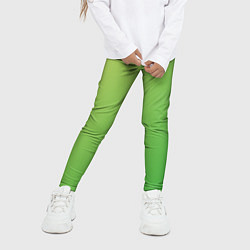 Леггинсы для девочки Градиент - зеленый лайм, цвет: 3D-принт — фото 2