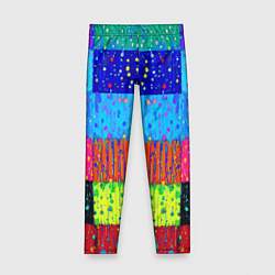 Леггинсы для девочки Геометрическая абстракция - капли дождя, цвет: 3D-принт
