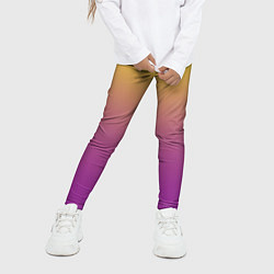 Леггинсы для девочки Желто-фиолетовый градиент, цвет: 3D-принт — фото 2