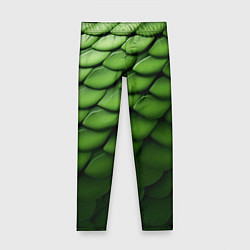 Леггинсы для девочки Зеленая чешуя змеи, цвет: 3D-принт