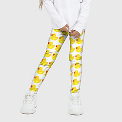 Леггинсы для девочки Семейка желтых резиновых уточек, цвет: 3D-принт — фото 2