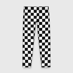 Леггинсы для девочки Шахматное поле чёрно-белый, цвет: 3D-принт