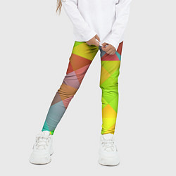 Леггинсы для девочки Разноцветные фигуры, цвет: 3D-принт — фото 2