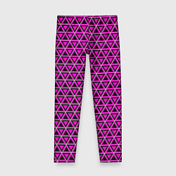 Леггинсы для девочки Розовые и чёрные треугольники, цвет: 3D-принт