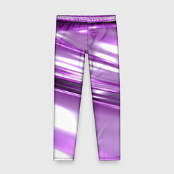 Леггинсы для девочки Нежные фиолетовые полосы абстракта, цвет: 3D-принт