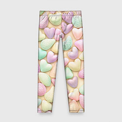 Леггинсы для девочки Сердечки розовые конфетки, цвет: 3D-принт