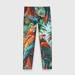 Леггинсы для девочки Попугаи Ара - тропики джунгли, цвет: 3D-принт