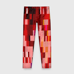Леггинсы для девочки Красный глитч, цвет: 3D-принт