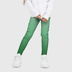 Леггинсы для девочки Градиент приглушённый зелёный, цвет: 3D-принт — фото 2