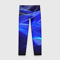 Леггинсы для девочки Black and blue abstract background sport style, цвет: 3D-принт