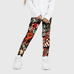 Леггинсы для девочки Рок патерн, цвет: 3D-принт — фото 2