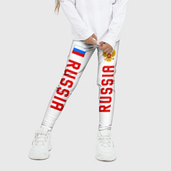 Леггинсы для девочки Россия три полоски на белом фоне, цвет: 3D-принт — фото 2