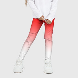 Леггинсы для девочки Красно белый градиент, цвет: 3D-принт — фото 2