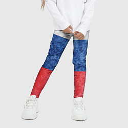Леггинсы для девочки Флаг России разноцветный, цвет: 3D-принт — фото 2