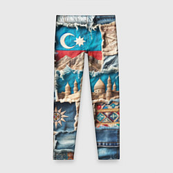 Леггинсы для девочки Пэчворк джинсы в Азербайджане, цвет: 3D-принт