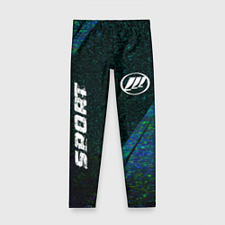 Леггинсы для девочки Lifan sport glitch blue, цвет: 3D-принт