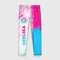 Леггинсы для девочки Chelsea neon gradient style по-вертикали, цвет: 3D-принт
