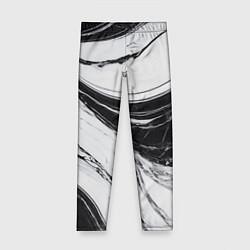Леггинсы для девочки Мрамор черно-белый, цвет: 3D-принт