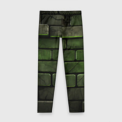 Леггинсы для девочки Зеленые неоновые кирпичи, цвет: 3D-принт