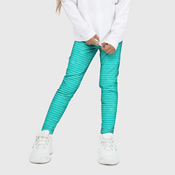 Леггинсы для девочки Ментоловый текстурированный в полоску, цвет: 3D-принт — фото 2