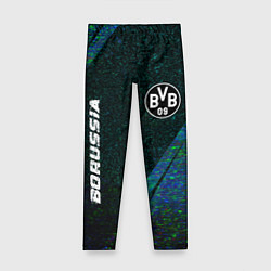 Леггинсы для девочки Borussia glitch blue, цвет: 3D-принт