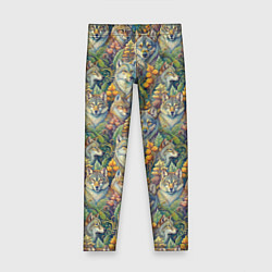 Детские легинсы Волки паттерн