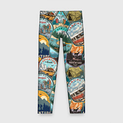 Леггинсы для девочки Adventure stickers, цвет: 3D-принт